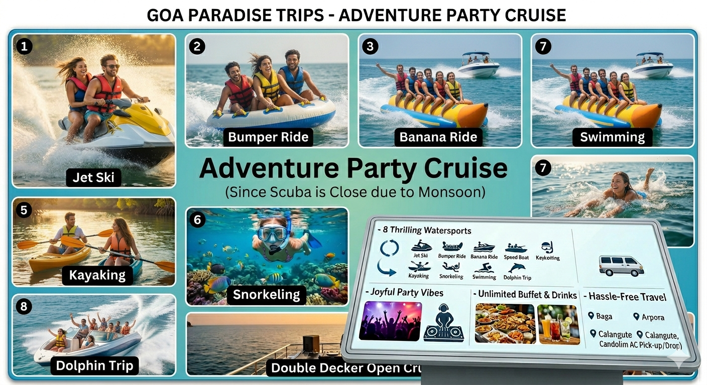 Double Decker Open Party Cruise & Watersports